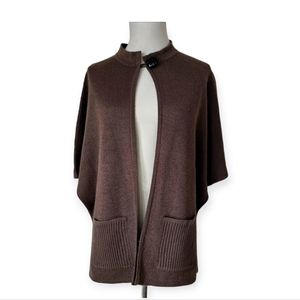 Cally & Go Ribbed Pocket Wrap Sweater Brown Size Large NWT